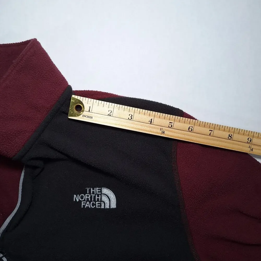 The North Face Sweatshirt Mens XL Red Maroon Fleece Pullover 1/4 Zip Long Sleeve